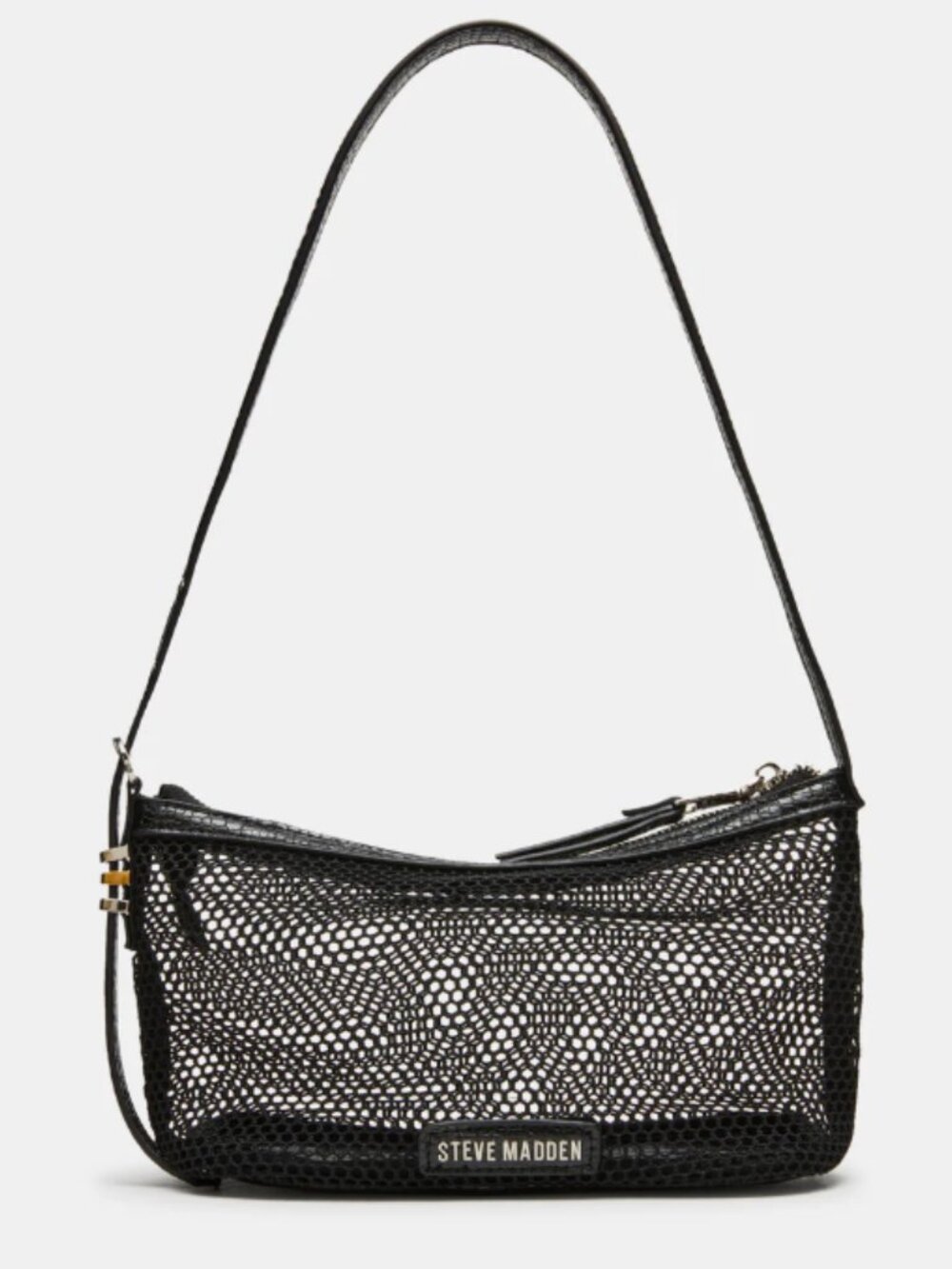 Luciell Black Mesh Shoulder Bag by Steve Madden - Picture 2 of 6